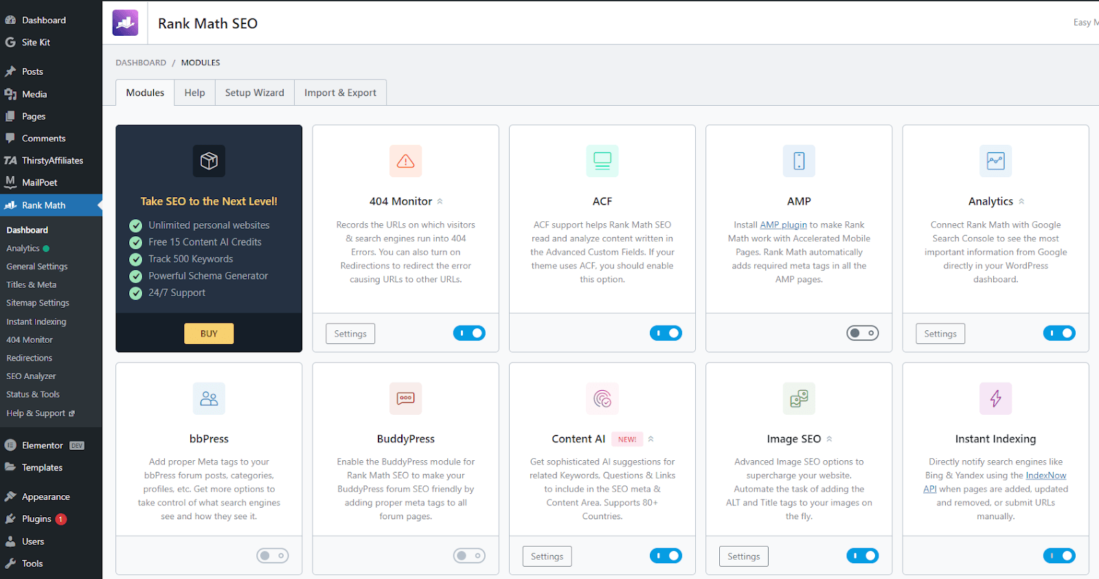 WordPress Rank Math plugin