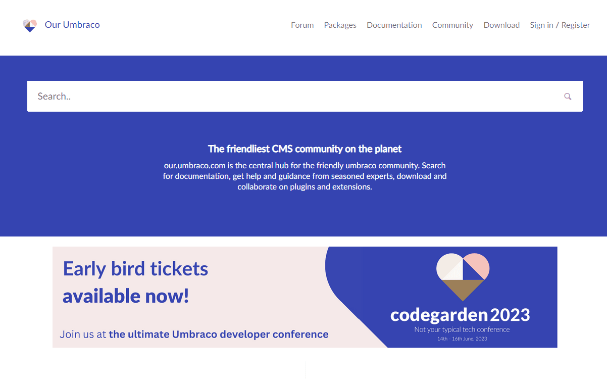 Umbraco's support forum