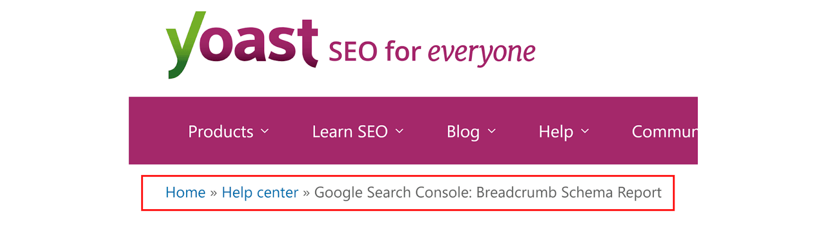 example of breadcrumbs in a website