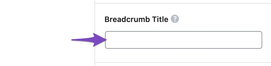 breadcrumb title field in the Rank Math advanced settings
